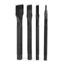 Miniatyrbild 2 av 8: 4 st Prong Chisel Kit Läderhantverk DIY Verktyg Svart Galvanisering Läderhantverk Chisel 4mm