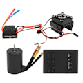 Miniatyrbilde 3 av 8: 3650 3600KV Børsteløs Motor 60A ESC Programmeringskort Kjøleribbe Kombinasjonssett for 1/8 1/10 RC Bil