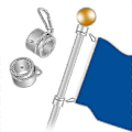 Miniatyrbild 2 av 5: 2 st Flaggstångsringar Flaggstångsklämmor Flaggmonteringsringar 1 tum