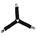 Miniatyrbilde 5 av 8: 4 stk Justerbar trekant Seng Madrass Lakenholder Stropper Klips Gripere Festemidler (svart)