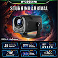 Miniatyrbilde 3 av 5: HY320 Mini Native 720P Android 11 Projektor 200ANSI Wifi6, EU-plugg
