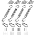 Miniatyrbillede 1 af 5: Heavy Duty rustfrit stål skygge sejl fikseringssæt - ideel til have, trekantede, firkantede og rektangulære skygge sejl