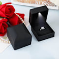 Miniatyrbillede 3 af 5: LED lys ring æske ring fløjl smykkeæske forlovelsesring æske ring etui ZD W