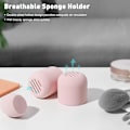 Miniatyrbillede 4 af 5: Makeupsvamp-holder med låg - Beauty Sponge-bæreetui og støvtæt bakke (blender ikke inkluderet) Pink Sponge Pink Holder