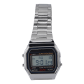 Miniatyrbilde 1 av 8: Man Vintage Watch Rustfri stålrem Digital Watch Vanntett Lett Luminous Armbåndsur Sølv