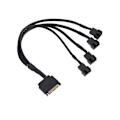 Pikkukuva 1 / 5: Jäähdytystuulettimen adapterikaapeli, 15-nastainen SATA - 4 x 3-nastainen / 4-nastainen 12V PC-kotelotuulettimen virtalähdekaapeli
