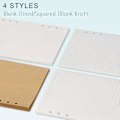 Miniatyrbillede 4 af 5: A6 Refill Papir, 3 pakker 100GSM Tykt Genopfyldeligt Papir 6 Hullers Indlæg Løst Papir 135 Ark (270 Sider) til 6 Rings Binder Journal Notesbog