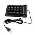 Miniatyrbild 4 av 8: Trådbunden numerisk tangentbord Svart USB -anslutning 19 U-formade tangenter Plug and Play Kompakt numerisk tangentbord för bärbar dator Desktop