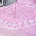 Pikkukuva 7 / 8: Pyöreä katollinen pitsiprinsessatyylinen hyttysverho lapsen sänkyyn (vaaleanpunainen)