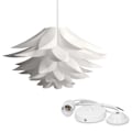 Miniatyrbilde 1 av 5: Lotus Shade - Pendelbase for montering - Taklampe - E27 Sokkelsett med takfeste - 50cmX30cm (Hvit)