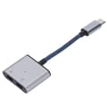 Miniatyrbilde 3 av 8: 2-i-1 USB C til 3,5 mm lydadapter Type-C til AUX-kontakt med USB C PD 60W hurtigladeadapter Blå