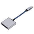 Miniatyrbillede 3 af 8: 2-i-1 USB C til 3,5 mm lydadapter Type-C til AUX-stik med USB C PD 60W hurtigopladningsadapter Blå