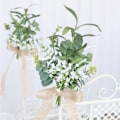 Miniatyrbillede 5 af 5: Udendørs bryllup stol ryg blomsterdekoration - lille buket til bryllup scene layout (2 stk)