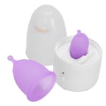 Miniatyrbilde 7 av 8: Gjenbrukbar menstruasjonskopp for kvinner Dame menstruasjonskopp rensemaskinsett (EU-plugg 110240V)(Renere menstruasjonskopp lilla sS)