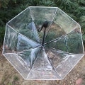 Miniatyrbillede 3 af 8: Paraply Transparent Paraply Automatisk Transparent Tri Fold Paraply