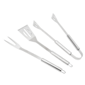 Miniatyrbillede 7 af 8: 3PCS Grill Tools Set Utensils Set Rustfrit Stål Spatel Tang Gaffel BBQ Tools Set med Opbevaringspose til Madlavning Fest