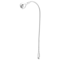 Pikkukuva 2 / 8: 1 W pitkä, joustava kaula kannettava USB LED-valo yölukulamppu (hopea, lämmin valkoinen)