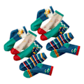 Miniatyrbild 2 av 8: 5 par barnsockor söta tecknade dinosaurier barnstrumpor andningsbara mid calf bomullsstrumpor för höst vinter XXL