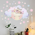 Miniatyrbillede 2 af 5: Et Sæt Vægstickers Stjerner Sky Sommerfugle Blomster Måne Stickers Vægsdekoration til Soveværelse Stue Kontor