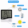 Miniatyrbilde 6 av 6: Temperatur Fuktighetsmonitor 4 Vindu Display Høydefinisjon Sensitive Digital Termometer Hygrometer