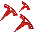 Pikkukuva 1 / 5: Tesla Model 3 -auton ohjauspyörän logo-tarrat (3 kpl, punainen)