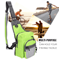 Pikkukuva 8 / 8: Multi polyesterikalastusvälineet Crossbody-laukku ulkourheiluun, retkeilyyn, matka-olkalaukut (vihreä)