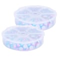 Miniatyrbillede 5 af 8: 2 æsker Gradient Imitation Pearl Semicircular Nonporous Flat Back Dekorative Tilbehør til Tøj DIY (Blå Lilla)