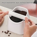 Miniatyrbillede 4 af 5: Kaffeboks Firkantet Skridsikker Base Kaffegrums Boks Anti-deform Forebyg Sprøjt Kaffeaffaldsspand Kaffegrumsbeholder Zekai Sort