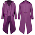 Pikkukuva 2 / 4: Keskiaikainen Retro Smoking Takki Miesten Asun, Violetti, 3XL