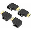 Miniatyrbild 1 av 5: 4-pack Vinklad HDMI-adapter HDMI-koppling 90 grader Hane till Hona Vertikal Platt Adapter