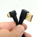 Miniatyrbild 5 av 5: Micro USB B hane kabel 15cm - 90 graders vinklad laddningsförlängare