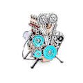 Miniatyrbild 3 av 4: Högkvalitativ Mini Inline Fyra/Åtta-Cylindrig Motormodell Kit Leksaker för Vuxna Resin Ornament fyra-cylindrig