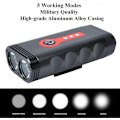 Miniatyrbilde 4 av 5: Sykkellyktsett med 5 moduser, 1000 lumen, supersterk, 360 grader roterbar, IP65, vanntett, USB