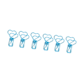 Miniatyrbillede 8 af 8: 100 stk. Binder Clips Søde Tegneserie Hjerte Form Metal Udhulede Lange Hale Clips Papirklemmer Kontorartikler Blå