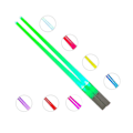 Miniatyrbilde 1 av 5: 1 Par Lysende Spisepinner Lyssabel - LED Glødende Lys Saber Spisepinner - Gjenbrukbare Sushi Lysende Sabler Spisepinner Zekai Flerfarget