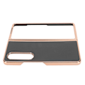 Miniatyrbillede 2 af 8: Telefonetui Beskyttelsescover til Samsung Galaxy Z Fold 4 Nano Plating Ægte læder Ridsesikker Sort