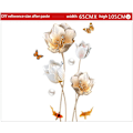 Miniatyrbillede 4 af 5: Gyldne Tulipaner Sommerfugle Vægdekoration Blomster Vægdekorationer Til Soveværelse Stue Køkken Entré Børneværelse Kontorområde Dekoration