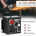 Miniatyrbilde 3 av 5: 4000W 220V Variabel Spenningsregulator Hastighet Motor Vifte Kontroll Kontroller EU-plugg