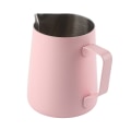 Miniatyrbilde 5 av 8: Husholdnings kaffe i rustfritt stål med skummende kannekopp Latte Art Kaffetilbehør 600 ml Rosa