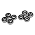 Miniatyrbillede 4 af 8: 8 stk. 608RS ABEC 9 kuglelejer i kulstofstål, forseglede skateboardlejer 8x22x7mm til rulleskøjter, dansebrætter, sort