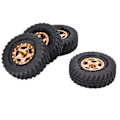 Miniatyrbilde 8 av 8: 4 stk For Scx24 dekk - Slitesterke, praktiske, stabile, utskiftbare RC-biltilbehør for AXI00001 for AXI00002 for 1/24 skala modell - Mørk gylden