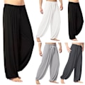 Miniatyrbild 2 av 5: Svarta Baggy Harem Yoga Byxor för Män Belly Dance Slacks 2XL