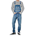 Miniatyrbild 1 av 4: Denim Overaller för män - Lös passform Bib Hängslen Byxor Snickarbyxor Jeans Jumpsuits Mörkblå M
