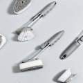 Miniatyrbillede 2 af 5: Opvaskebørste med sæbedispenser og opbevaringsstativ, køkkenbørste til rengøring af vasken og gryder