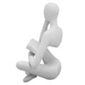 Miniatyrbild 4 av 8: Tänkare läsande staty harts sittande figur abstrakt konst prydnad för vardagsrumsskåp dekoration vit