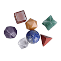 Miniatyrbild 3 av 8: 7 st chakra-helande kristaller geometriska mönster form halvädelsten dekorativa positiva energikristaller prydnad blandad färg
