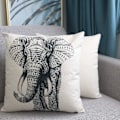 Miniatyrbild 3 av 5: Elephant Pattern Örngott för 45 x 45 cm Hemmakontorskuddar