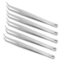 Miniatyrbilde 7 av 8: 5 stk buede sytweezer i rustfritt stål med fin spiss, glatte overflater, lette symaskintilbehør