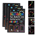 Miniatyrbild 7 av 8: 3st Scratch Paper Note Multicolor Rainbow Art Paper Card Barn Studenter Ritböcker