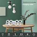 Miniatyrbild 2 av 4: 3D LED Väggklocka 38 cm Nattlampa med Fjärrkontroll, Sovrumsinredning Digital Väggklocka med Alarm Timer Nattlampa Klocka för Sovrum Kontor Café Vardagsrum R